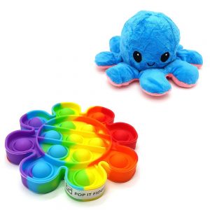TIKTOK Viral Flower Pack Popit Fidget Happy Sad Mood Plushy Octopus