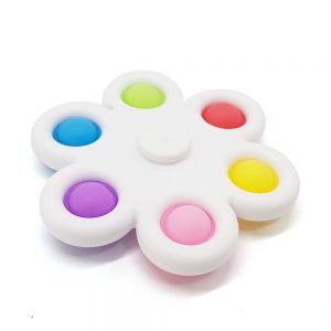 Pop It Fidget & 5 Circle Fidget Spinner 2in1- The Ultimate Fidget- White