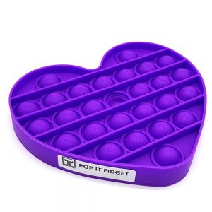 Pop It Fidget Toy -Popping Bubble Game- Purple Heart