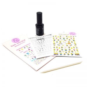 Minion Fashion 3 Card Pack With Nail Foil Sticky Glue & Cuticle Pusher