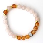 Caruelian Rose Quartz Clairity Stone Bracelet-5