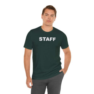 Bufftee STAFF Uniform T-Shirt Round Neck–Work Cotton Shirt-Event Staff 160g -Green