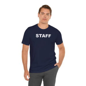 Bufftee STAFF Uniform T-Shirt Round Neck–Work Cotton Shirt-Event Staff 160g -Navy